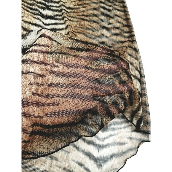 Tiger Animal Print Sheer Tunic Top By Jordan Taylor S Mob‎ Wife - Picture 9 of 11